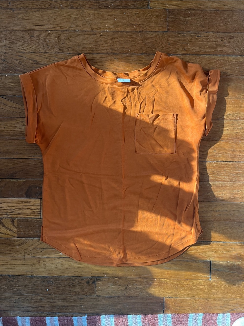 a new day Rust Orange Short Sleeve Pocket Tee